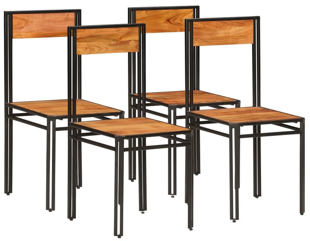 vidaXL Cadeiras de jantar 4 pcs madeira de acácia maciça