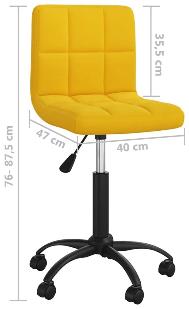 Cadeira de jantar giratória veludo amarelo mostarda