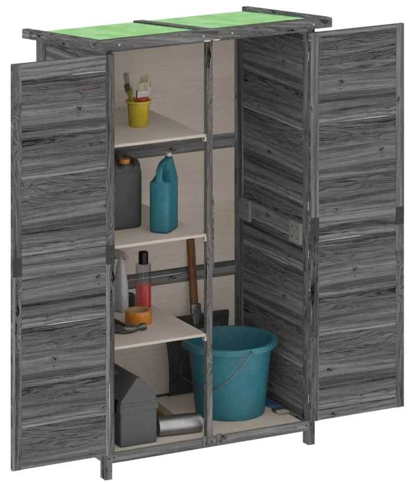 Abrigo p/ ferramentas jardim 83x57x140 cm pinho maciço cinzento