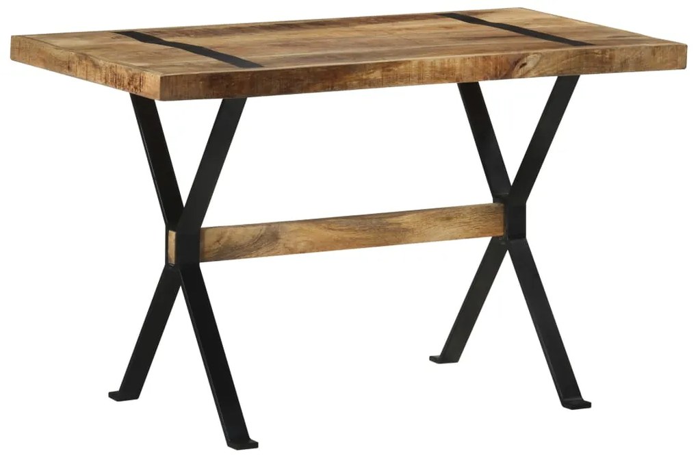 Mesa de jantar 120x60x76 cm madeira de mangueira áspera
