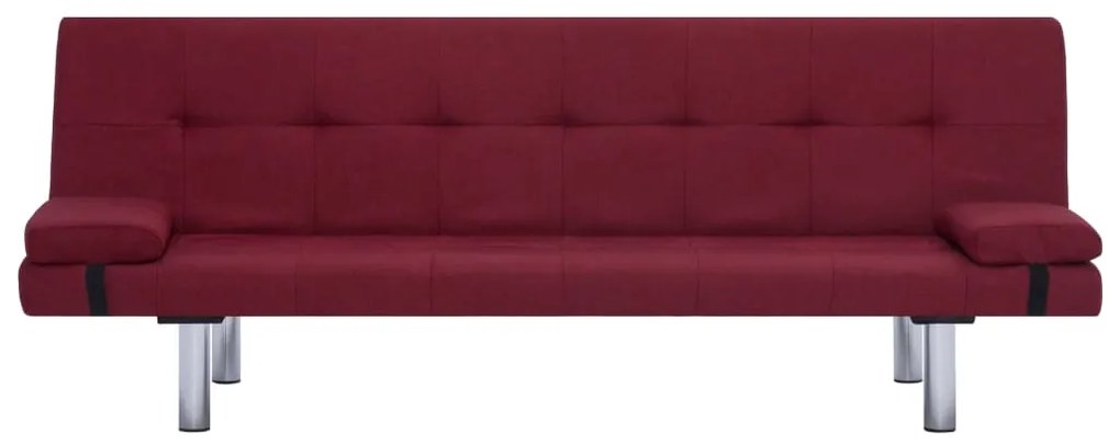 Sofá Cama Vivian - Cor Vermelho Escuro - Em Tecido, Estrutura em Madei
