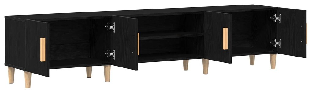 Cabinet de TV vidaXL Preto Carvalho 180x31,5x40 cm Madeira Derivada