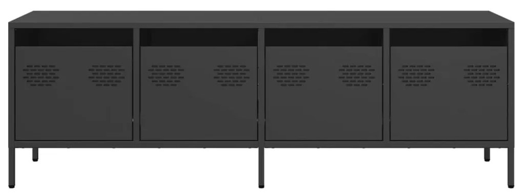 Móvel de TV 135x39x43,5 cm aço laminado a frio preto
