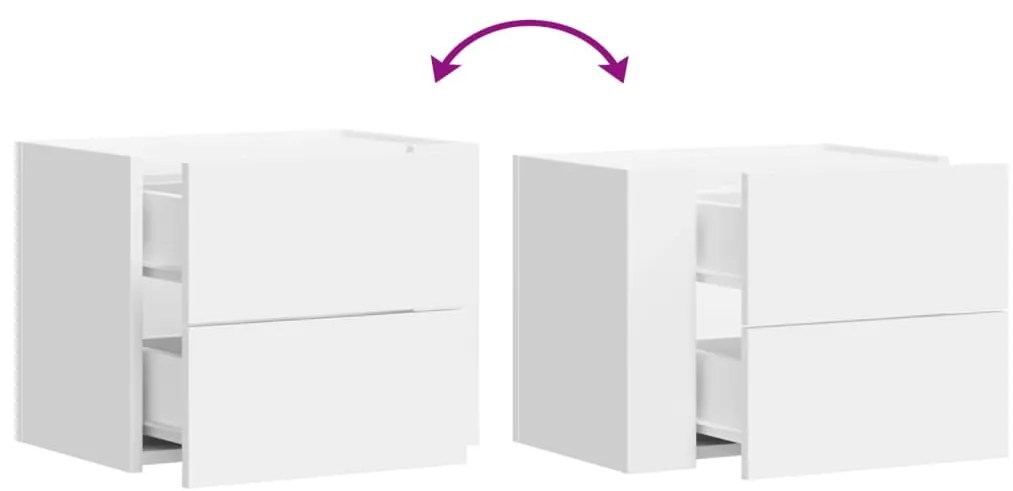 Mesa de cabeceira de parede 45x30x35 cm branco