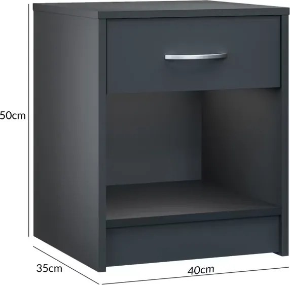 Conjunto de 2 Mesas de cabeceira Hamburgo 50x40x35cm antracite