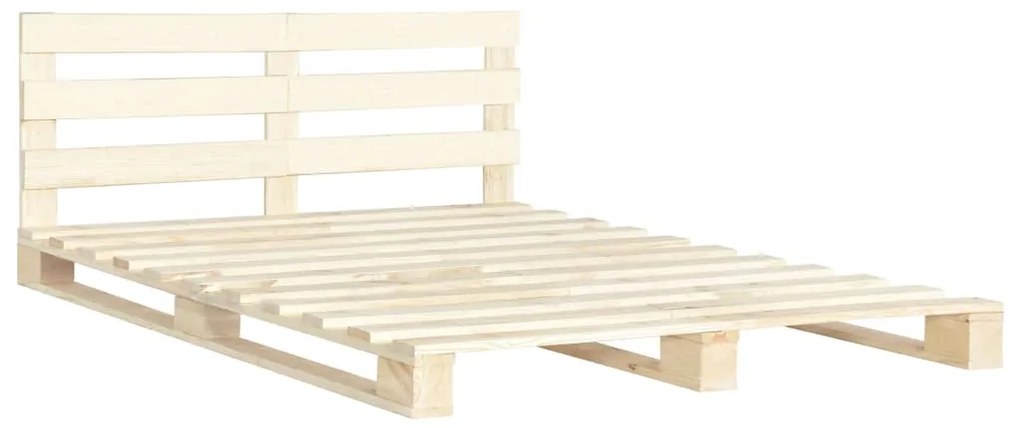 Estrutura de cama em paletes pinho maciço 200x200 cm