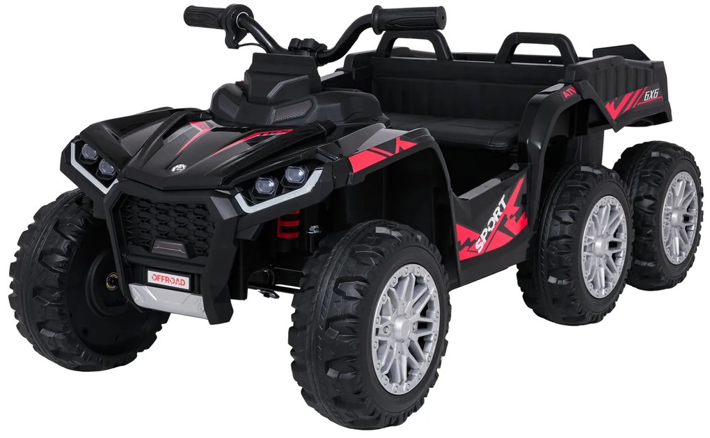 Moto 4 elétrica para crianças 12V 4x4 Sport TX ATV, Rodas Espuma EVA, assento couro ecológico Preta