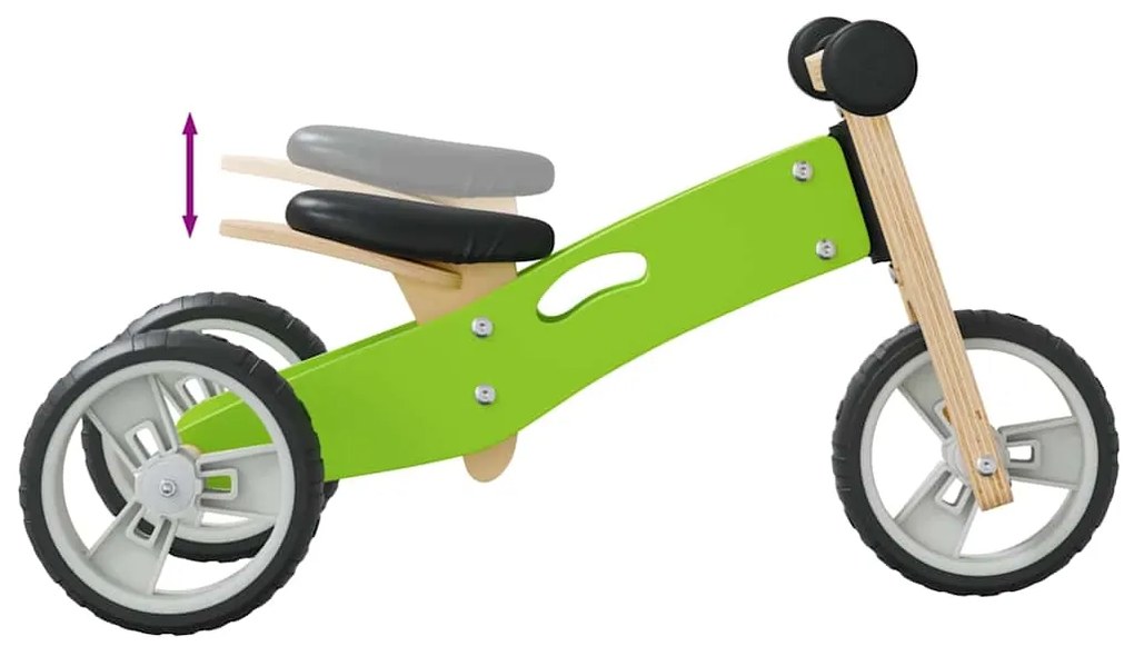Bicicleta de equilíbrio p/ crianças 2 em 1 verde