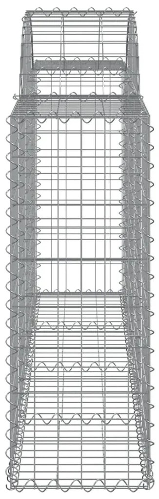 Cestos gabião arqueados 14pcs 200x30x80/100cm ferro galvanizado