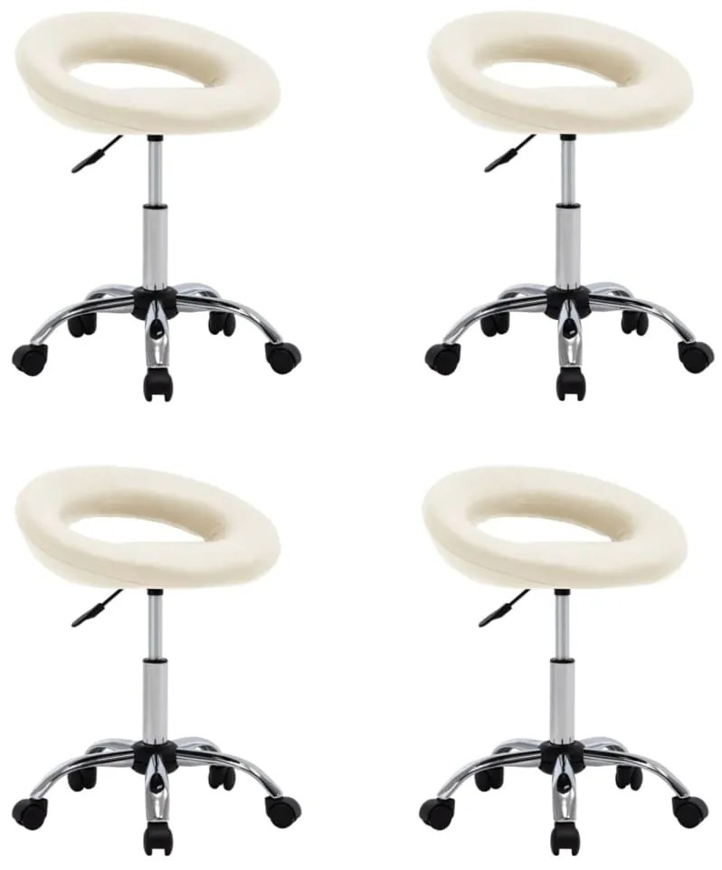vidaXL Cadeiras de jantar giratórias 4 pcs couro art. creme