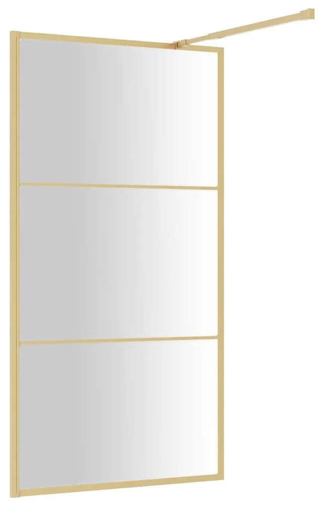 Divisória de chuveiro 100x195 cm vidro transparente ESG dourado