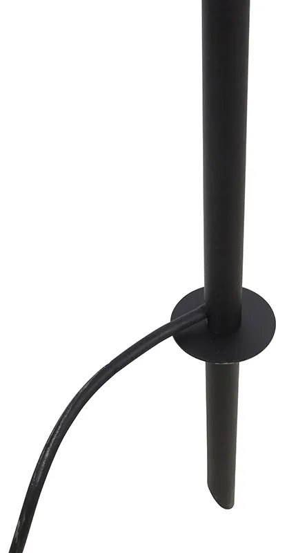Foco de jardim ajustável preto IP44 com cabo e ficha - Basic