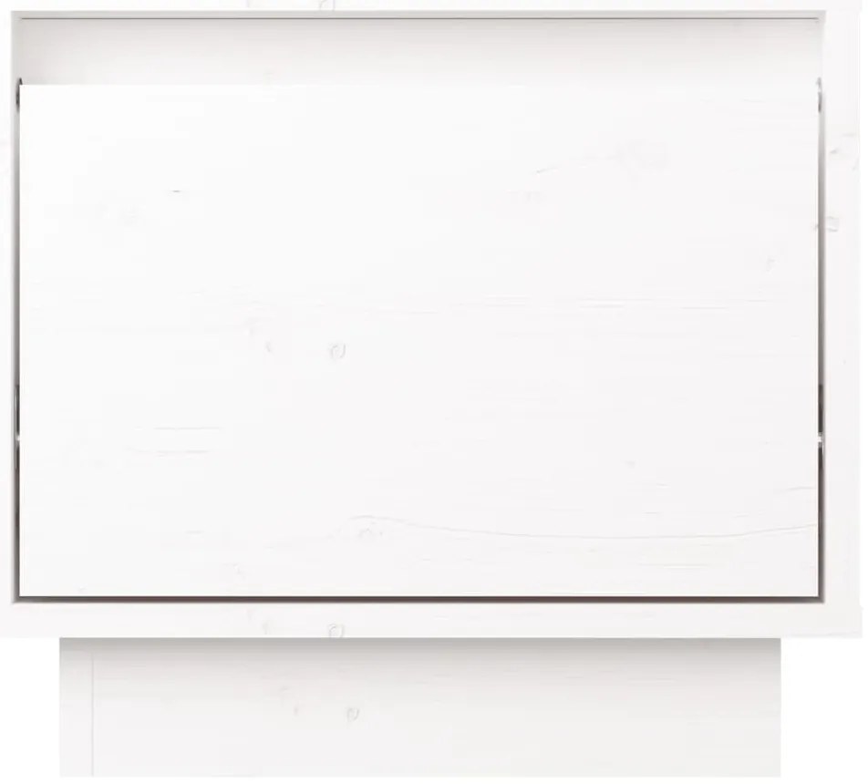 Mesa de cabeceira 35x34x32 cm madeira de pinho maciça branco