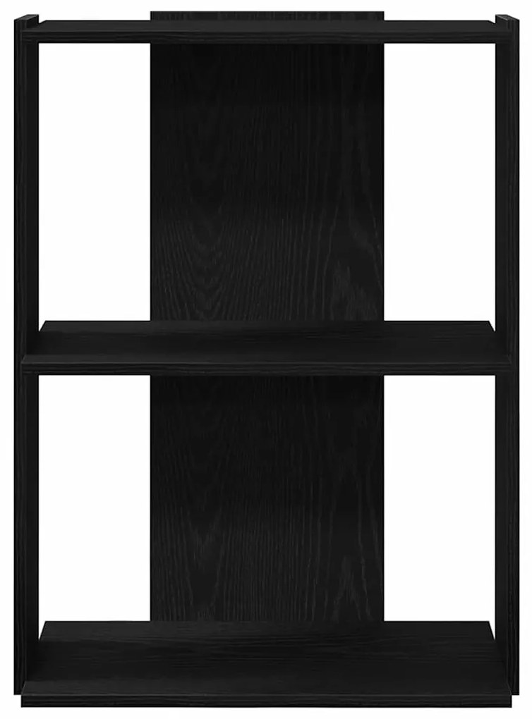 Estante de 3 níveis 60x30x80 cm madeira trabalhada preto