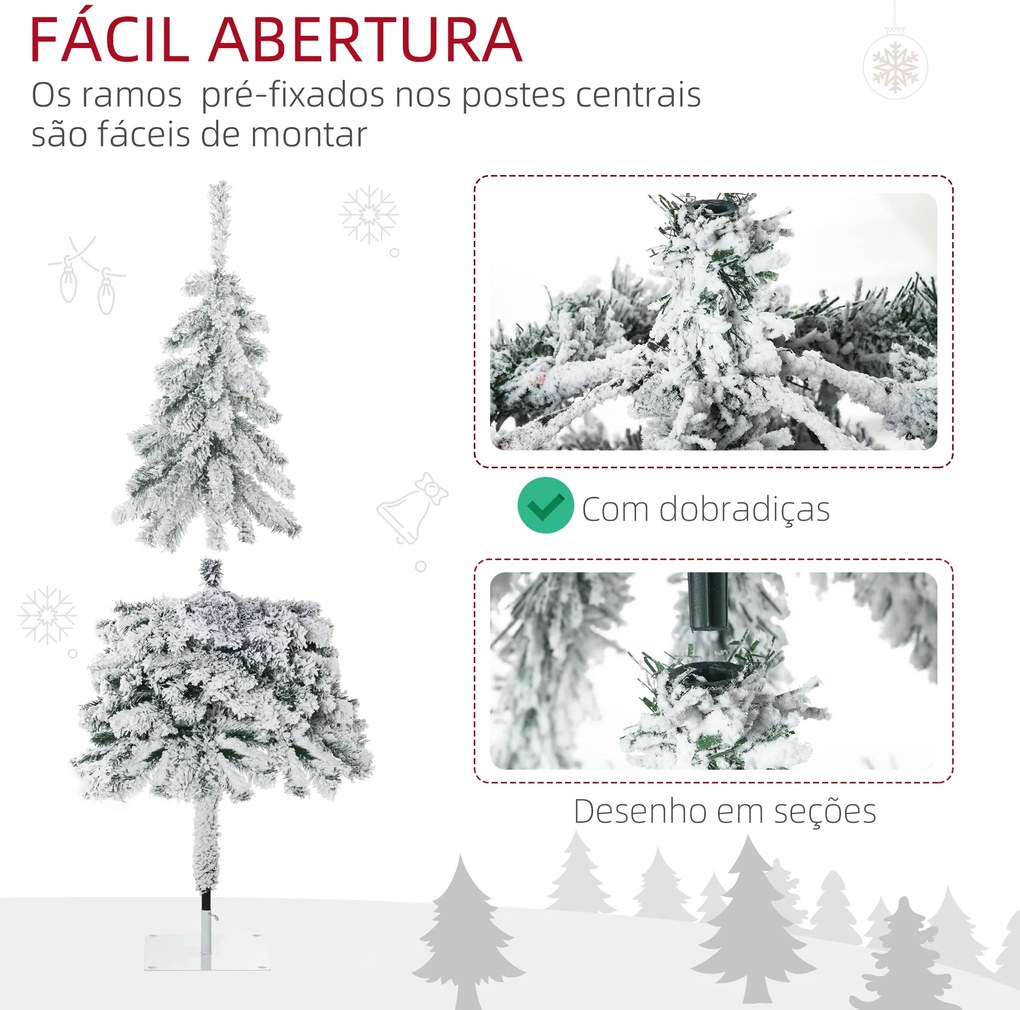 HOMCOM Árvore de Natal Artificial Árvore de Natal com Aspecto Nevado 1