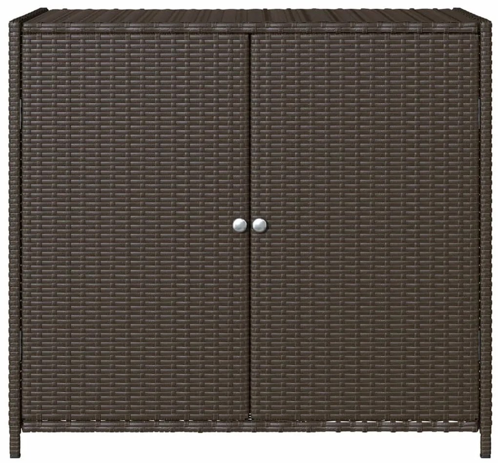 Armário de arrumação p/ jardim 83x45x76 cm vime PE castanho