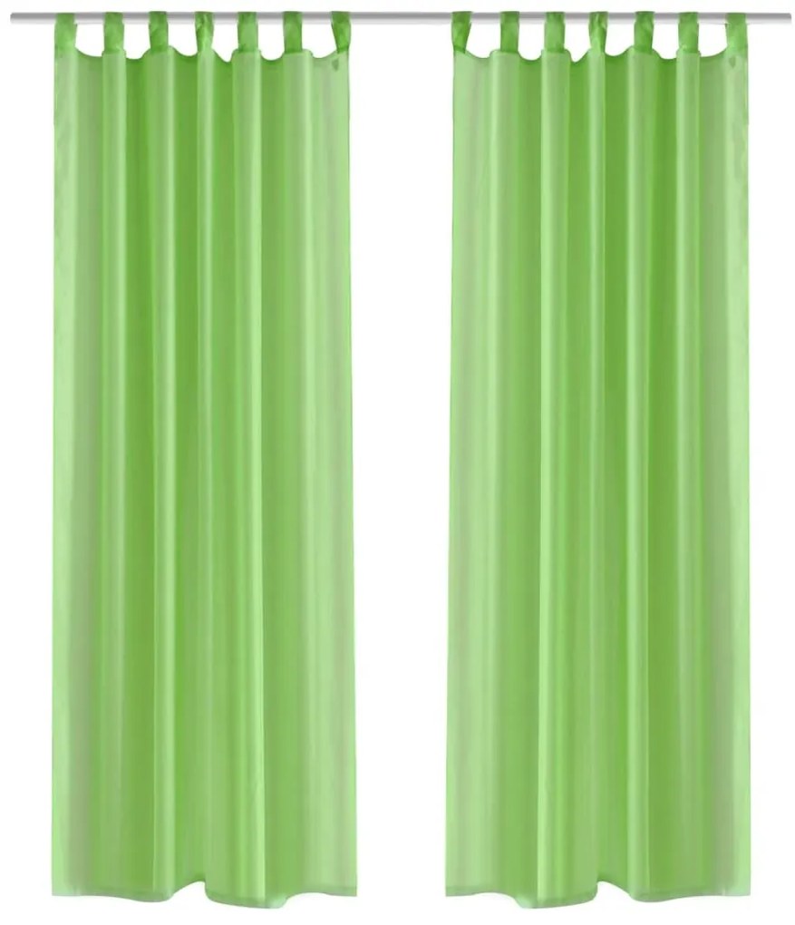 Cortina verde-maçã 140 x 225 cm 2 peças
