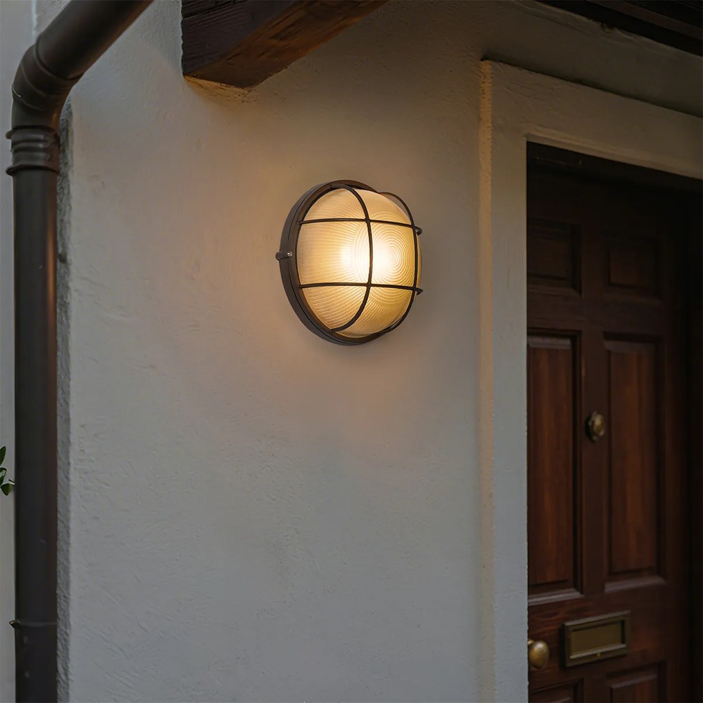 Candeeiro de parede exterior industrial castanho enferrujado IP44 - Hanneke