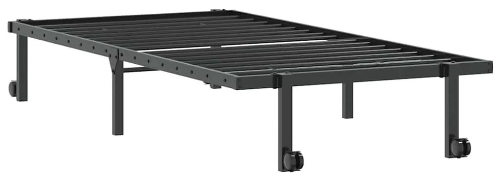 Estrutura de cama sem colchão Dobrável 90x190 cm aço preto