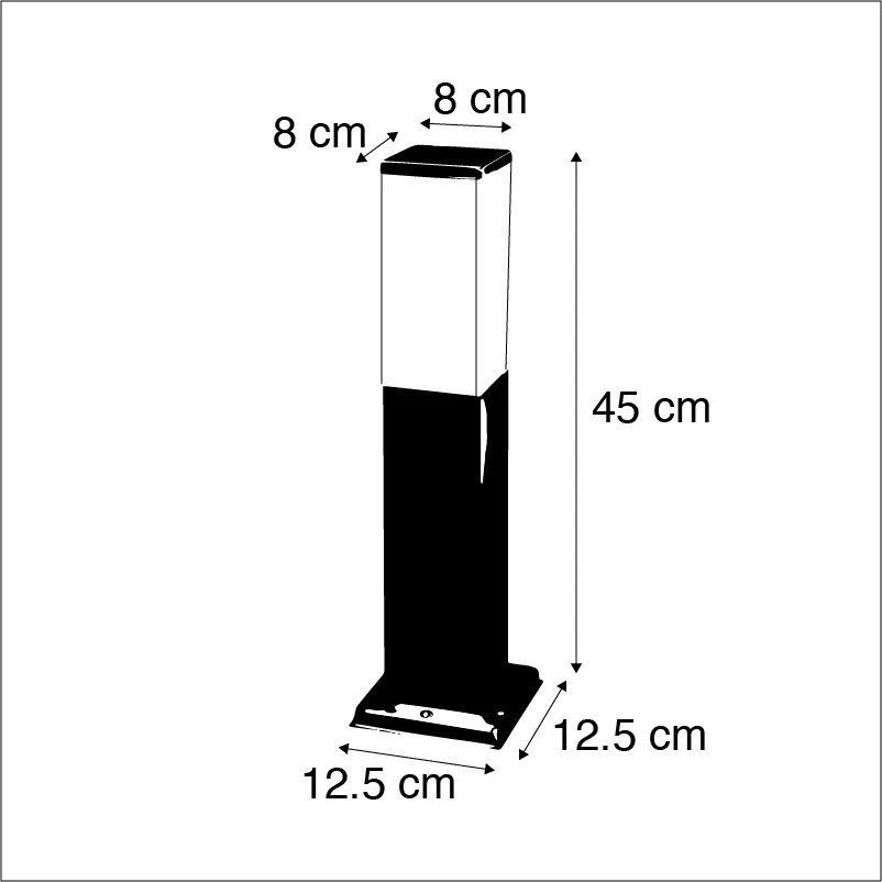 Candeeiro de exterior em aço 45cm IP44 - Malios com estaca de chão e prensa-cabos Moderno