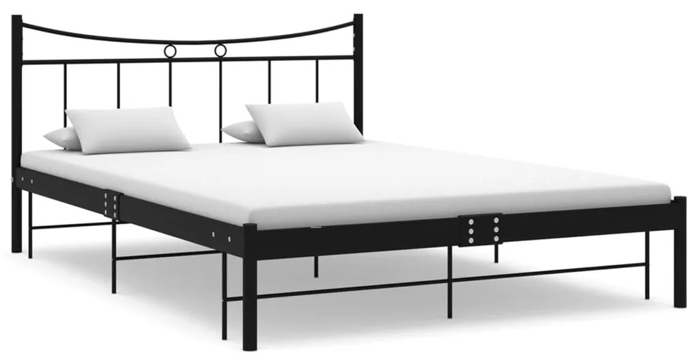 vidaXL Estrutura de cama 140x200 cm metal preto
