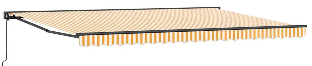 Toldo Retrátil Manual Laranja e Branco 500x300 cm