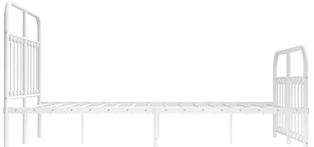 Estrutura de cama com cabeceira e pés 140x200 cm metal branco