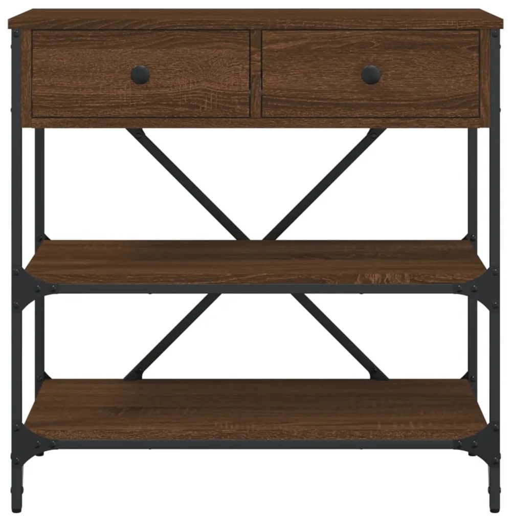 Mesa consola 75x34,5x75 cm derivados madeira carvalho castanho