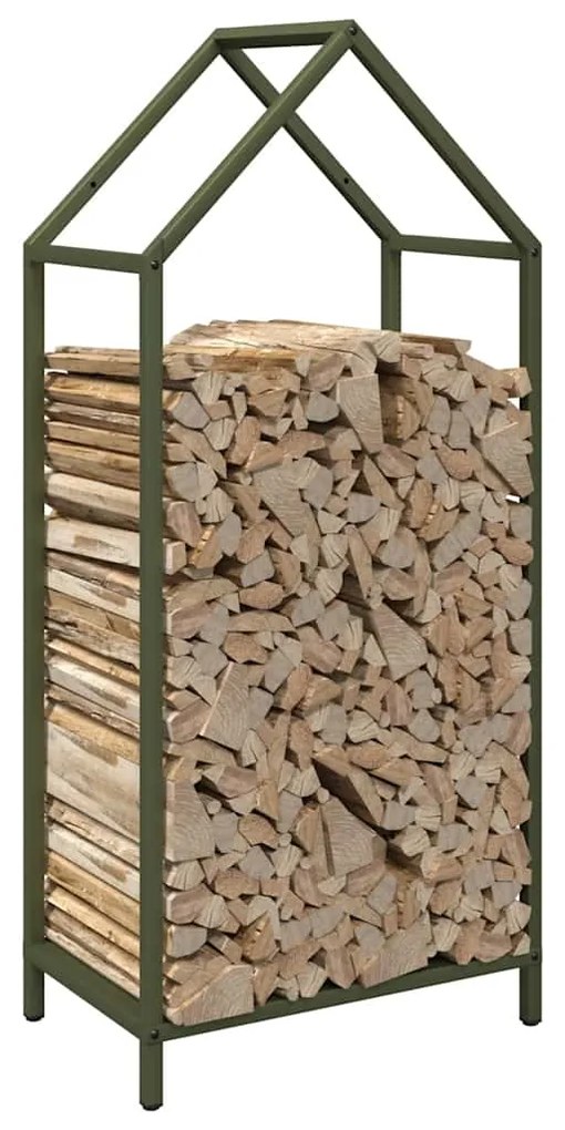 Suporte para lenha aço laminado a frio verde azeitona