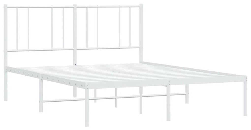 Estrutura de cama com cabeceira 140x200 cm metal branco