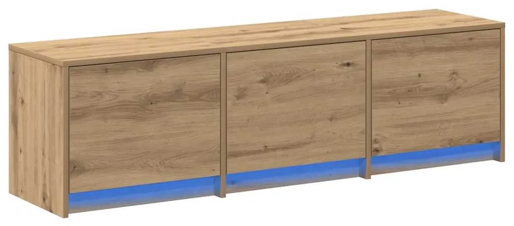Gabinete de TV com LED Carvalho Artesanal 140x34x40 cm Madeira Derivad