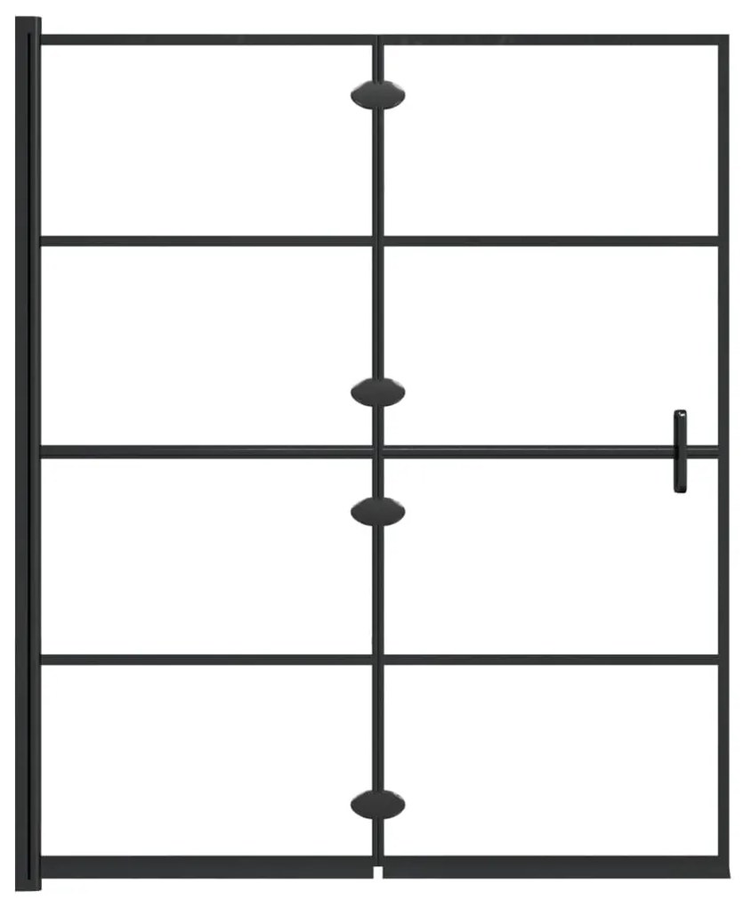 Divisória de chuveiro dobrável ESG 120x140 cm preto