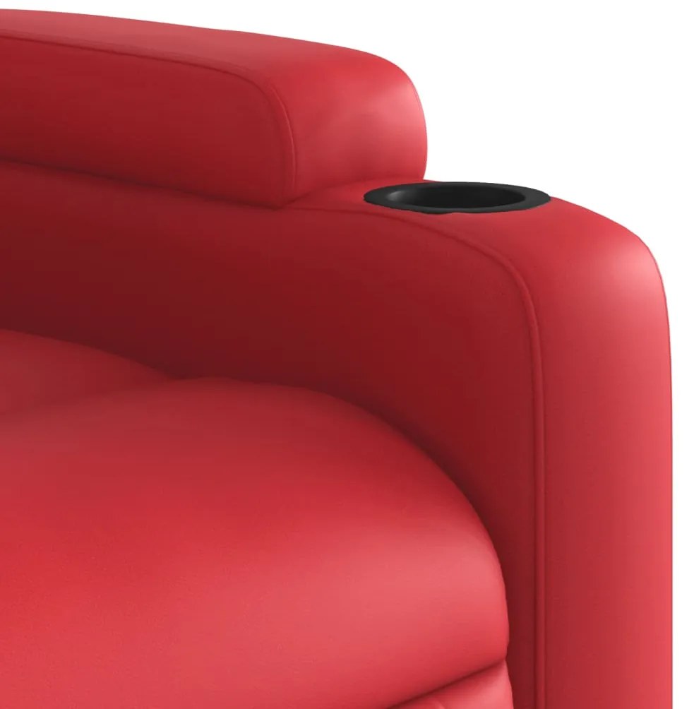 Poltrona de massagens reclinável couro artificial vermelho