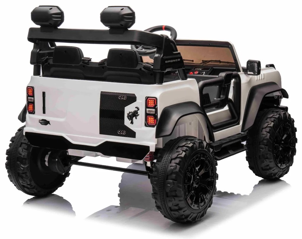 Carro elétrico para crianças 24V 2 lugares Ford Bronco XXL com tração traseira, licenciado Rodas Plástico Branco