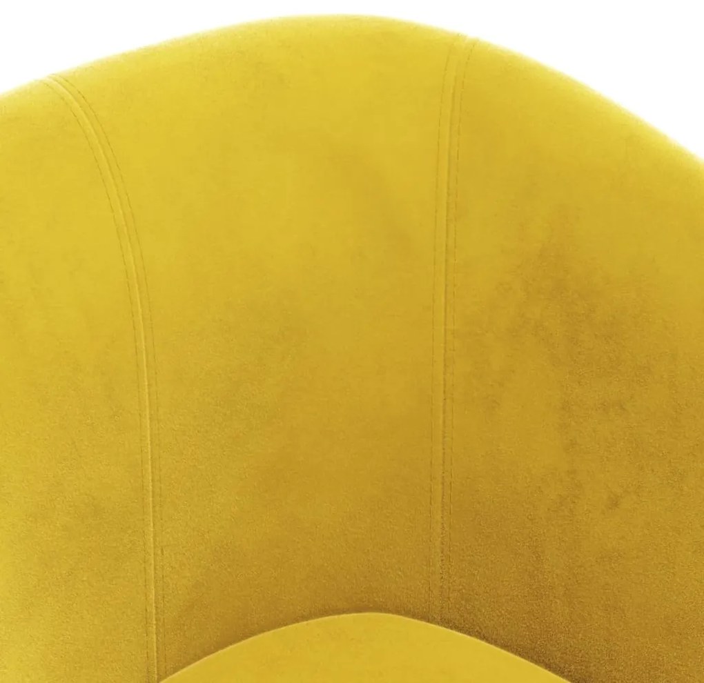 Poltrona com apoio de pés veludo amarelo