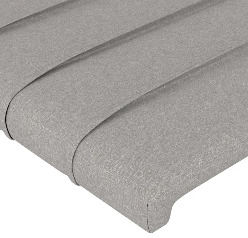 Cabeceira de cama c/luzes LED tecido 100x5x78/88 cm cinza-claro