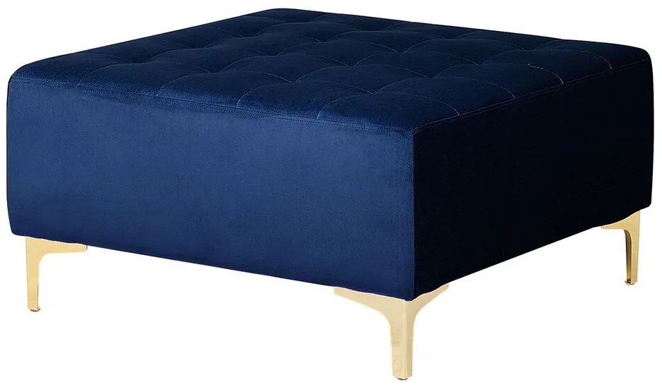 Sofá-cama em forma de U de 5 lugares com repousa-pés em veludo azul marinho ABERDEEN Beliani