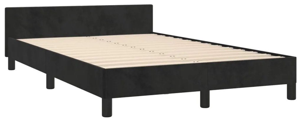 Estrutura de cama sem colchão 120x190 cm Veludo preto