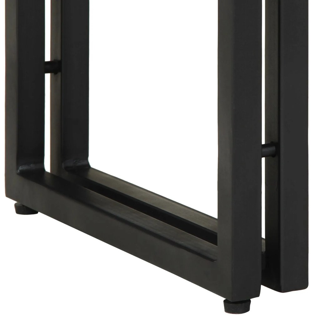 Mesa de Console vidaXL Preta 90x33x75 cm em Madeira de Acácia Sólida e