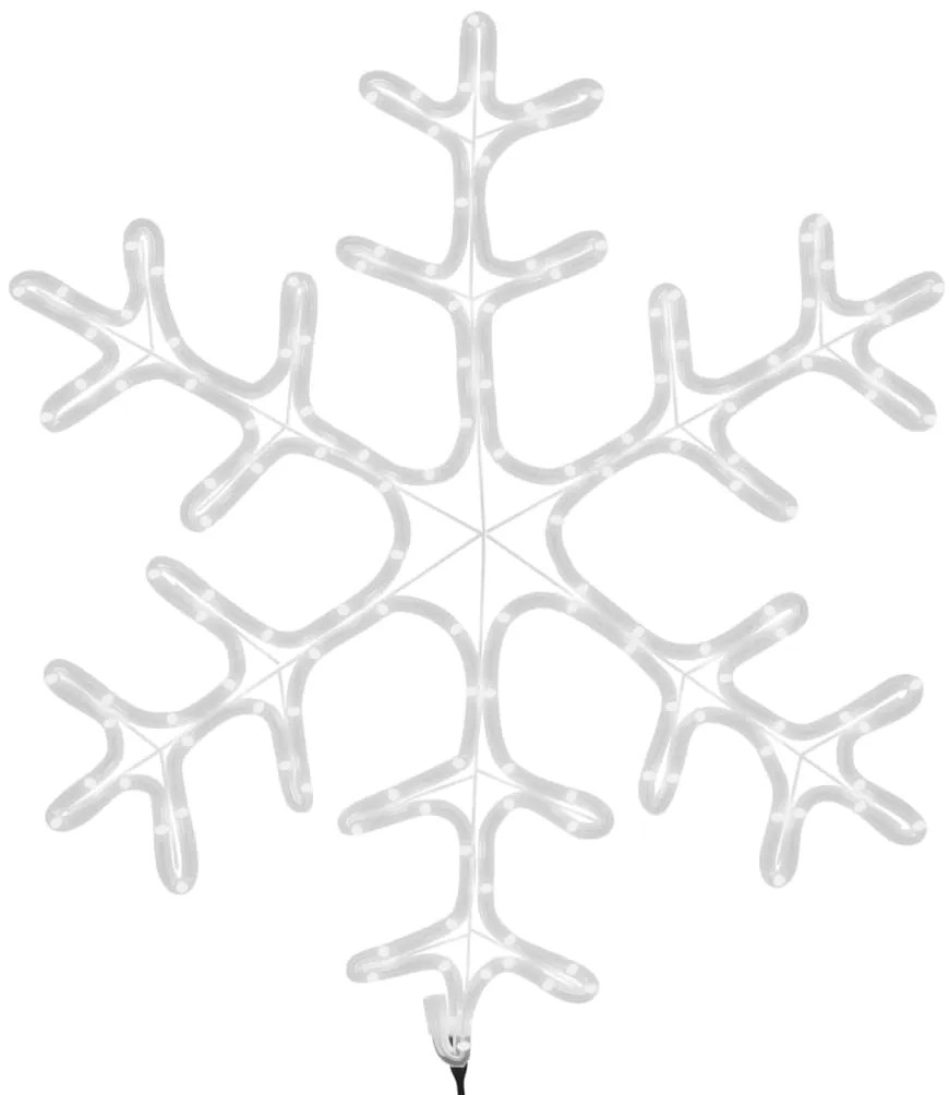 Figura natalícia floco de neve 144 LEDs 59x59 cm branco quente