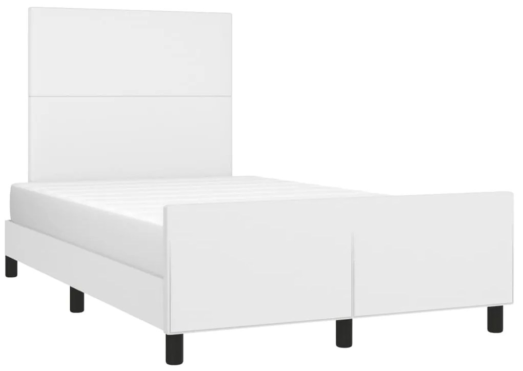 Estrutura de cama sem colchão 120x190cm couro do falso branco