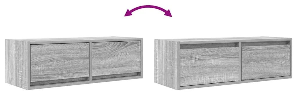 Móveis de TV 2pcs 80x31x25,5cm deriv. madeira sonoma cinzento