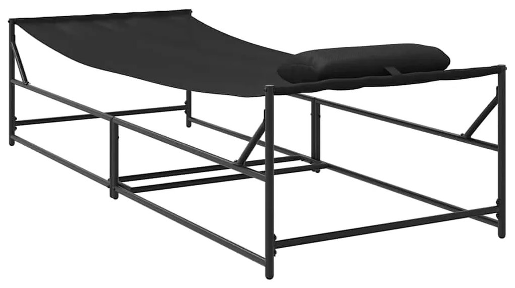 Cama de Sol pra Jardim - Antracite - 200x74x73 cm - Aço e Textilene
