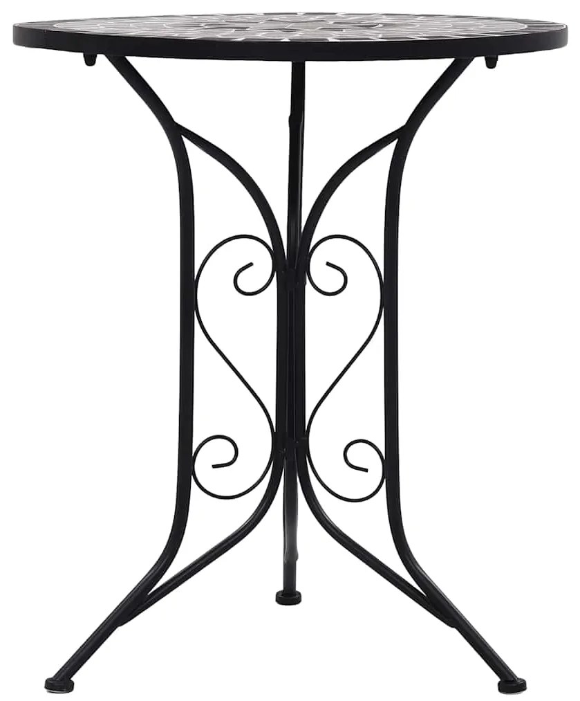 Mesa bistrô em mosaico 60 cm cerâmica cinzento