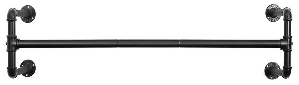 Suporte de parede para roupas com tubo industrial | SONGMICS | 110 x 30 x 29,5 cm | preto | HSR64BK.