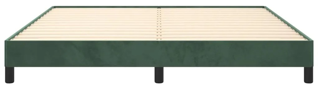Estrutura de cama sem colchão 180x200 cm veludo verde-escuro