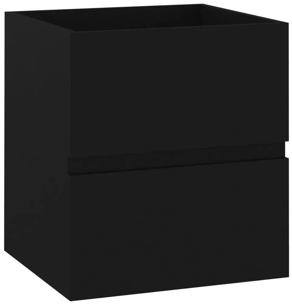 Armário de lavatório c/ lavatório embutido contraplacado preto