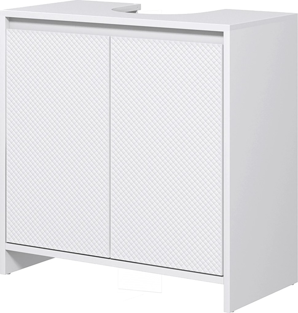 Móvel de lavatório com 2 portas e prateleira ajustável, 60 x 30 x 60 cm, (LAVATORIO E TORNEIRA NÃO INCLUIDA) branco