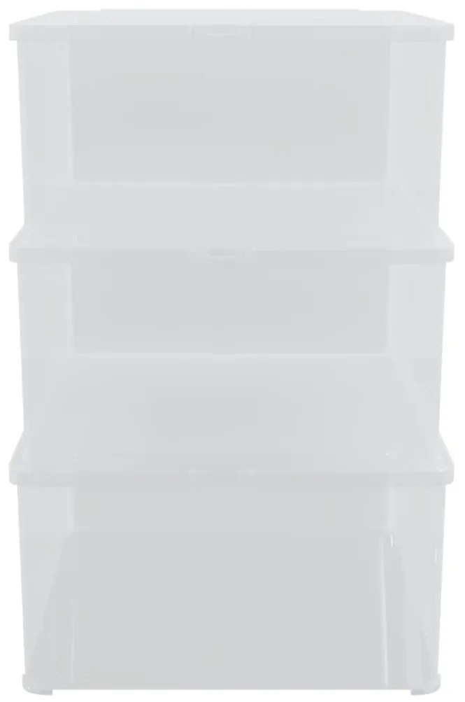 Caixas de arrumação empilháveis 3 pcs 10 L plástico