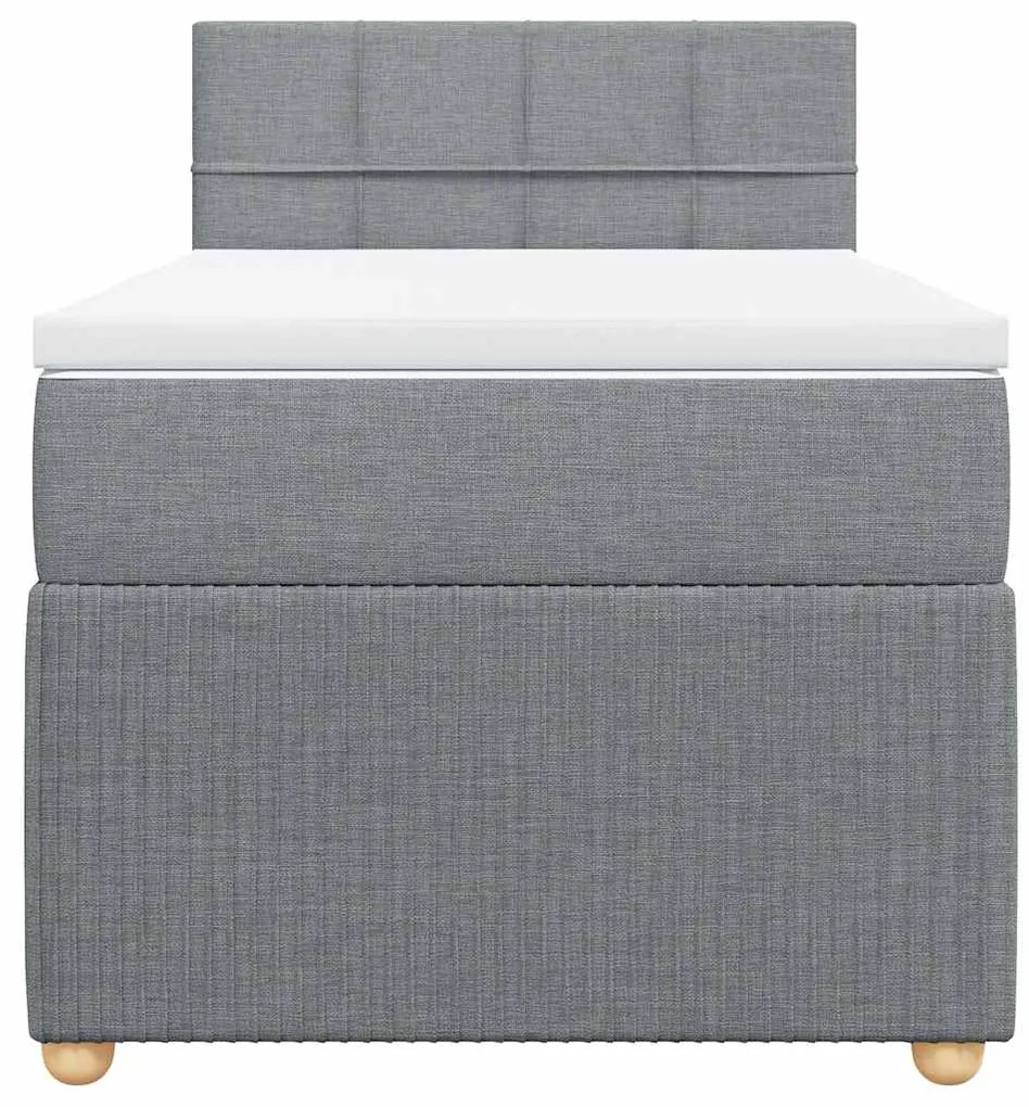 Cama com molas/colchão 90x190 cm tecido cinzento-claro